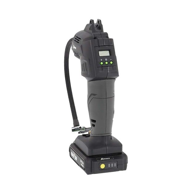 RIBIMEX - Compresseur r-bat20 batterie 20 Volts 2amp avec embouts - large