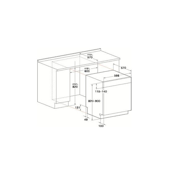 WHIRLPOOL - lave-vaisselle 60cm 14 couverts 46db intégrable avec bandeau - wbc3c26x - large