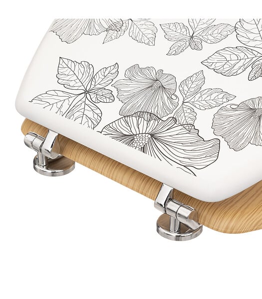 5 FIVE SIMPLY SMART - Abattant WC en Bois & Charnières en zinc Déco Blackflora - large