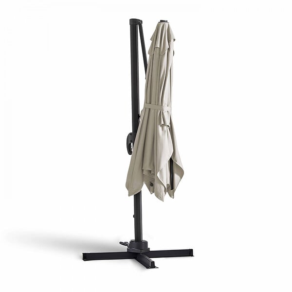 OVIALA - Parasol déporté inclinable et rotatif 2x3m en aluminium écru - Amalya - large