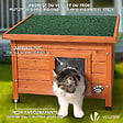 VOUNOT - Maison pour Chat en bois avec toit bitumé autoportant et porte à lamelles PVC - vignette