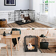 VOUNOT - Cage pour chien pliable avec 2 portes verrouillable plateau amovible et housse de protection 92x58x64cm - vignette