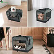 VOUNOT - Sac transport pliable chien chat caisse cage portable 50x35x36cm gris - vignette
