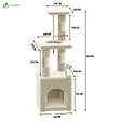 VOUNOT - Arbre à Chat 88cm avec Corde Griffoir Plateforme Niche Beige - vignette