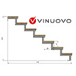VINUOVO - Escalier OSLO métal et pin - H 122cm -7 marches -largeur 120cm -- sans contre marches - vignette
