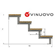 VINUOVO - Escalier OSLO métal et pin - H 71cm -4 marches -largeur 60cm -- sans contre marches - vignette