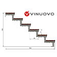 VINUOVO - Escalier en acier BALI, 6 marches en bois exotique Bangkirai, Hauteur 105 cm - L 160 cm - vignette