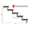 VINUOVO - Escalier en acier BALI, 5 marches en bois exotique Bangkirai, Hauteur 88 cm - L 80 cm - vignette