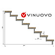 VINUOVO - Escalier OSLO métal et pin - H 139cm -8 marches -largeur 100cm -- sans contre marches - vignette
