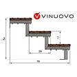 VINUOVO - Escalier en acier BALI, 3 marches en bois exotique Bangkirai, Hauteur 54 cm - L 100 cm - vignette