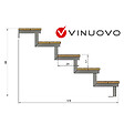 VINUOVO - Escalier OSLO métal et pin - H 88cm -5 marches -largeur 100cm -- sans contre marches - vignette