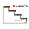VINUOVO - Escalier en acier BALI, 4 marches en bois exotique Bangkirai, Hauteur 71 cm - L 160 cm - vignette