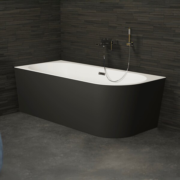 SPALINA - Baignoire Ilot Capri 170 gauche noire 170 x76 x58 cm, by SPALINA - large