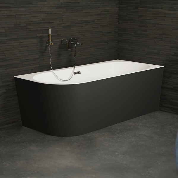 SPALINA - Baignoire Ilot Capri 170 droite noire 170 x76 x58 cm, by SPALINA - large