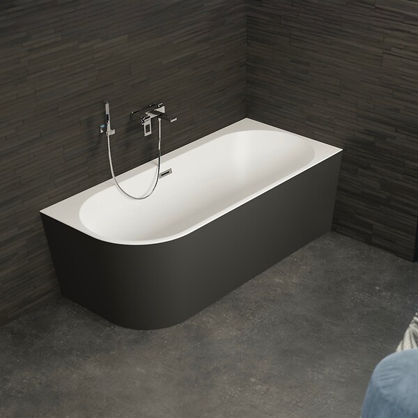 SPALINA - Baignoire Ilot Capri 170 droite noire 170 x76 x58 cm, by SPALINA - large