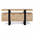 ID MARKET - Buffet 160 cm PHOENIX XXL 4 portes bois et noir - vignette