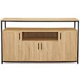 ID MARKET - Buffet 140 cm DETROIT 4 portes avec niche design industriel - vignette