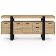 ID MARKET - Buffet 180 cm PHOENIX XXL 4 portes avec 3 tiroirs bois et noir - vignette