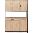 ID MARKET - Buffet de cuisine 120 CM DETROIT meuble 6 portes design industriel + tiroir - vignette