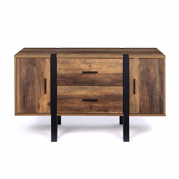 ID MARKET - Buffet bas 105 cm AUSTRIA bois pied épingle - large