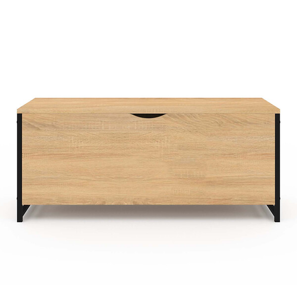 ID MARKET - Banc coffre rangement sur pied 100 cm DETROIT design industriel - large