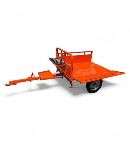 DAEWOO - Remorque freinée 450 kg pour motoculteur toutes marques ridelles rabattables DAEWOO DATR145 - large