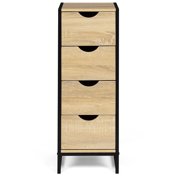 ID MARKET - Meuble d'appoint 4 tiroirs DETROIT 30 cm chiffonnier pour entrée salle de bain design industriel - large