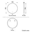 AICA SANITAIRE - AICA 70 cm miroir de salle de bain LED rond avec rétro-éclairage sans cadre, anti-buée + mémoire + dimmable - vignette