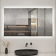 AICA SANITAIRE - AICA 70x50cm LED Miroir de salle de bain rétro-éclairé sans cadre Tricolore + Anti-buée + Mémoire + Dimmable - vignette