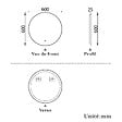 AICA SANITAIRE - AICA 60 cm miroir de salle de bain LED rond avec rétro-éclairage sans cadre, anti-buée + mémoire + dimmable - vignette