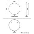 AICA SANITAIRE - AICA Miroir de salle de bain LED rond de 100 cm avec rétro-éclairage sans cadre, tricolore + anti-buée + mémoire + gradation infinie - vignette