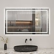 AICA SANITAIRE - LED miroir lumineux 3 couleurs tactile + anti-buée + dimmable + mémoire 120x70cm miroir salle de bain - vignette