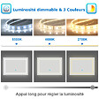 AICA SANITAIRE - LED miroir lumineux 3 couleurs tactile + anti-buée + dimmable + mémoire 120x70cm miroir salle de bain - vignette