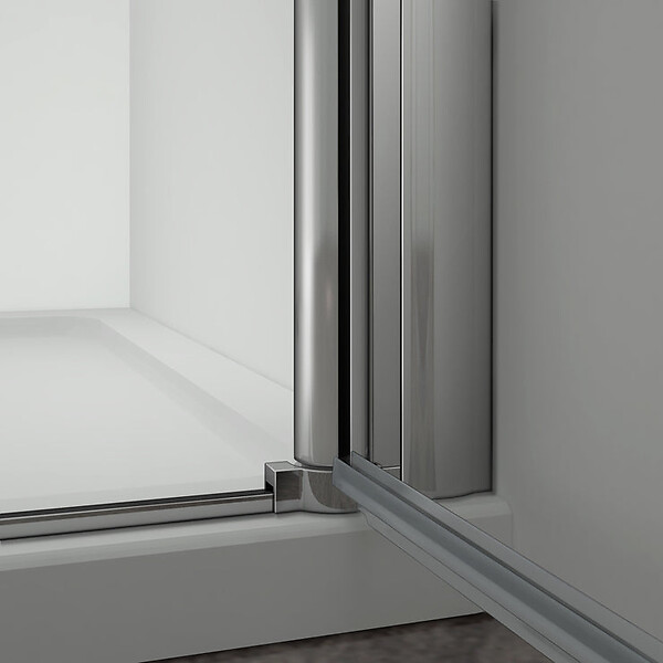 AICA SANITAIRE - Porte de douche pivotante porte de douche 90x197cm en 6mm verre de sécurité anticalcaire, installation en niche - large