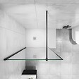 AICA SANITAIRE - AICA paroi de douche noire 100x200cm paroi de douche à l'italienne en 8mm verre anticalcaire avec barre de fixation noire 90cm en carré - vignette
