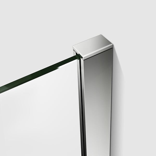 AICA SANITAIRE - Paroi de douche 90x200cm avec barre de fixation 90cm en carré, profilé en chromé, AICA paroi de douche à l'italienne en 8mm verre anticalcaire et securit - large