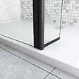 AICA SANITAIRE - Paroi de douche 80+40x200cm avec barre de fixation 90cm recoupable, AICA paroi de douche à l'italienne avec retour pivotant 40cm en 8mm verre anticalcaire, profilé noir mat - vignette