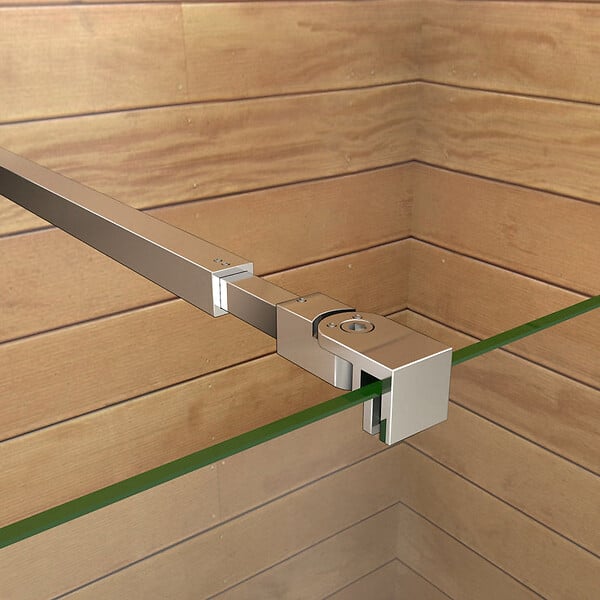 AICA SANITAIRE - Paroi de douche 70+30x200cm avec barre de fixation 73-120cm en carré, verre 8mm anticalcaire, AICA paroi de douche à l'italienne avec retour pivotant 30cm - large