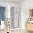 AICA SANITAIRE - AICA Porte de douche pivotante en 6mm verre securit anticalcaire porte de douche 110cm avec 1 élément fixe Hauteur 187cm - vignette