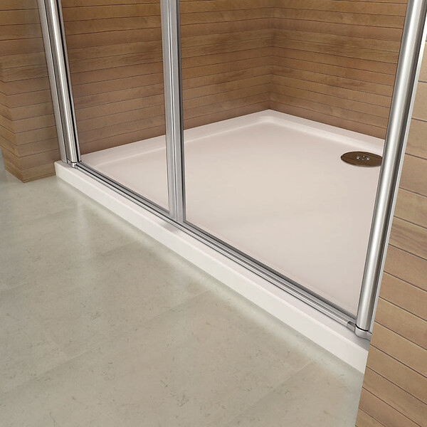 AICA SANITAIRE - Porte de douche battante 120x187cm porte de douche pivotante à 180°, en verre 6mm anticalcaire, installation en niche - large