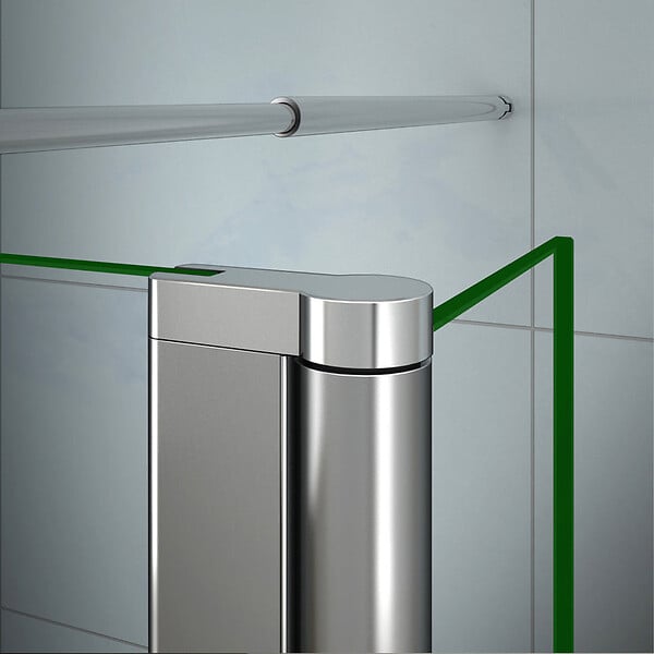 AICA SANITAIRE - Paroi de douche 70+40x200cm avec barre de fixation 70-120cm en cylindrique, verre 8mm clair de sécurité, AICA paroi de douche à l'italienne avec retour pivotant 40cm - large