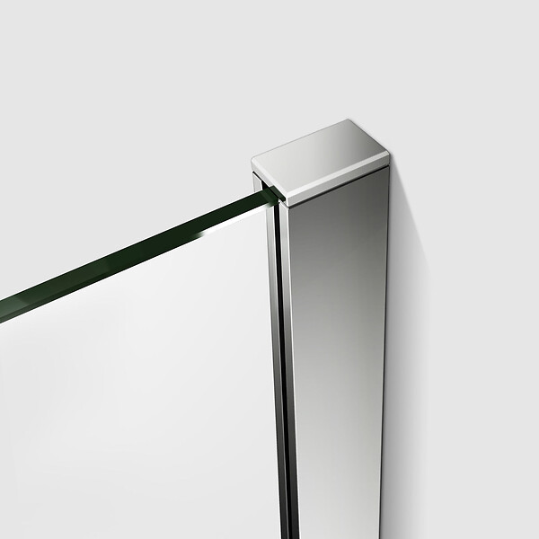 AICA SANITAIRE - Paroi de douche 120x200cm verre 10mm avec barre de fixation 90cm Pince renforcée, AICA paroi de douche à l'italienne en verre securit anticalcaire - large