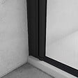 AICA SANITAIRE - Paroi de douche italienne pivotante 45x200cm, AICA paroi de douche retour pivotant mural en verre 8mm anticalcaire, profilé noir mat - vignette