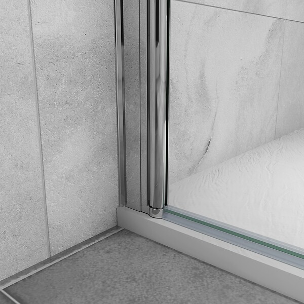 AICA SANITAIRE - Paroi de douche italienne pivotante 45x200cm, AICA paroi de douche retour pivotant mural en verre 8mm anticalcaire, profilé chromé - large