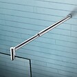 AICA SANITAIRE - Paroi de douche 130x200cm verre 10mm avec barre de fixation 70-120cm en cylindrique, AICA paroi de douche à l'italienne en verre securit anticalcaire - vignette