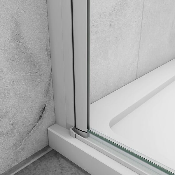 AICA SANITAIRE - AICA porte de douche battante 120x180cm profilé blanc en 5mm verre anticalcaire porte de douche Hauteur 180cm Installation en niche - large