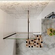 AICA SANITAIRE - Aica Paroi De Douche 80x200cm Paroi De Douche à L'italienne En 8mm Verre Anticalcaire Style Moderne avec barre de fixation extensible noire 73-120cm - vignette
