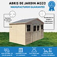 TIMBELA - Abri de Jardin en Bois Naturel - H246x418x220 cm /8 m² - M332 - vignette