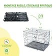 PAITSY - Cage pour chien FortressooL, caisse de transport pour chien moyen 90x60x67cm, pliable, 2 portes, plateau amovible, utilisation interieur, Paitsy - vignette