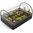 ID MARKET - Kit complet 3 bacs métal modulables carrés potager et serre à tomates + treillis + housse - vignette